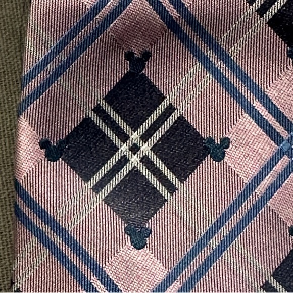 Disney Parks plaid Mickey Mouse tie, 100% silk, "hidden Mickeys", purple - Picture 2 of 7